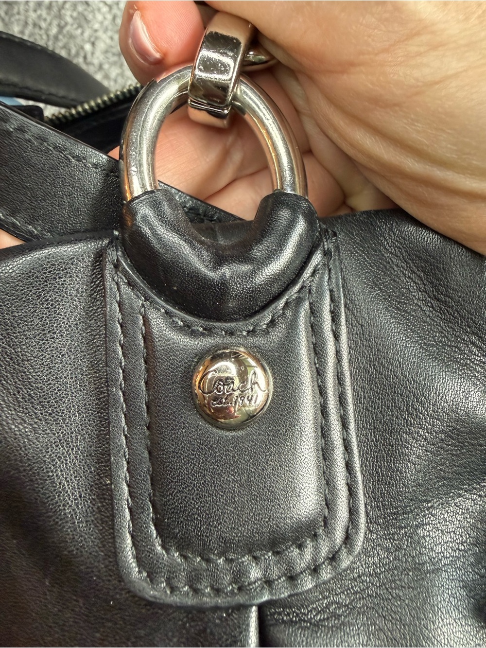 Y2K Coach Madison Maggie Satchel 16800 Black Leather Silver Hardware - Picture 3 of 9